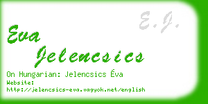 eva jelencsics business card
